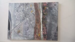 "Concrete & Rust" – Textured Industrial Abstract Painting