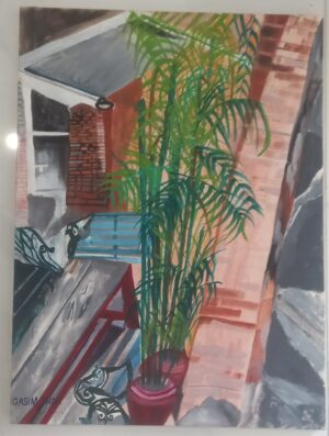 The Garden Passage" – Original Acrylic Painting of Urban Alleyway